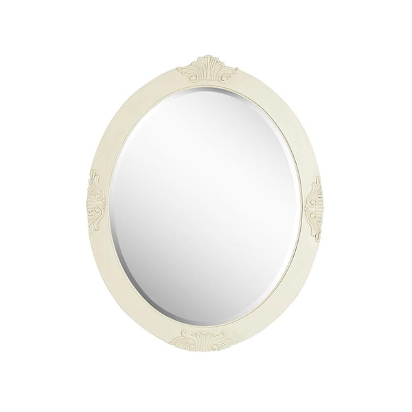 Home Decorators Collection Winslow 30 in. x 37.75 in. Single Framed Wall Mount Mirror in Antique White