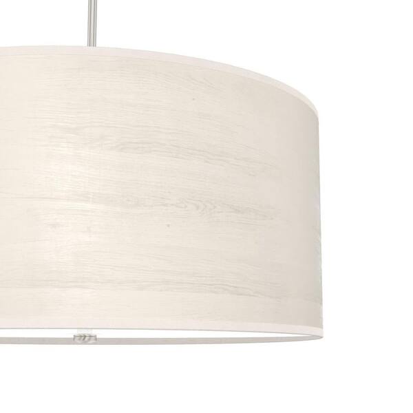 Hunter - Solhaven 4-Light Bleached Alder Island Pendant Light with Cream Plastic Shade