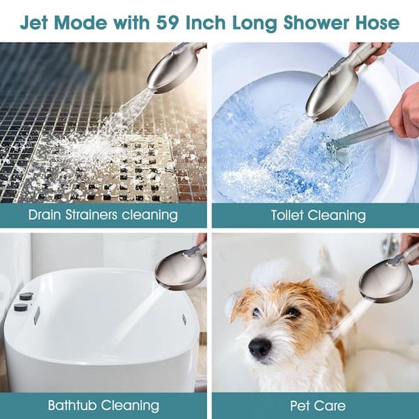 YASINU 9-Spray Wall Mount Dual Rain Shower Head and Handheld