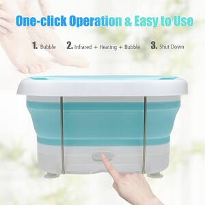 Heated Foot Spa Bath Massager Collapsible Design Green