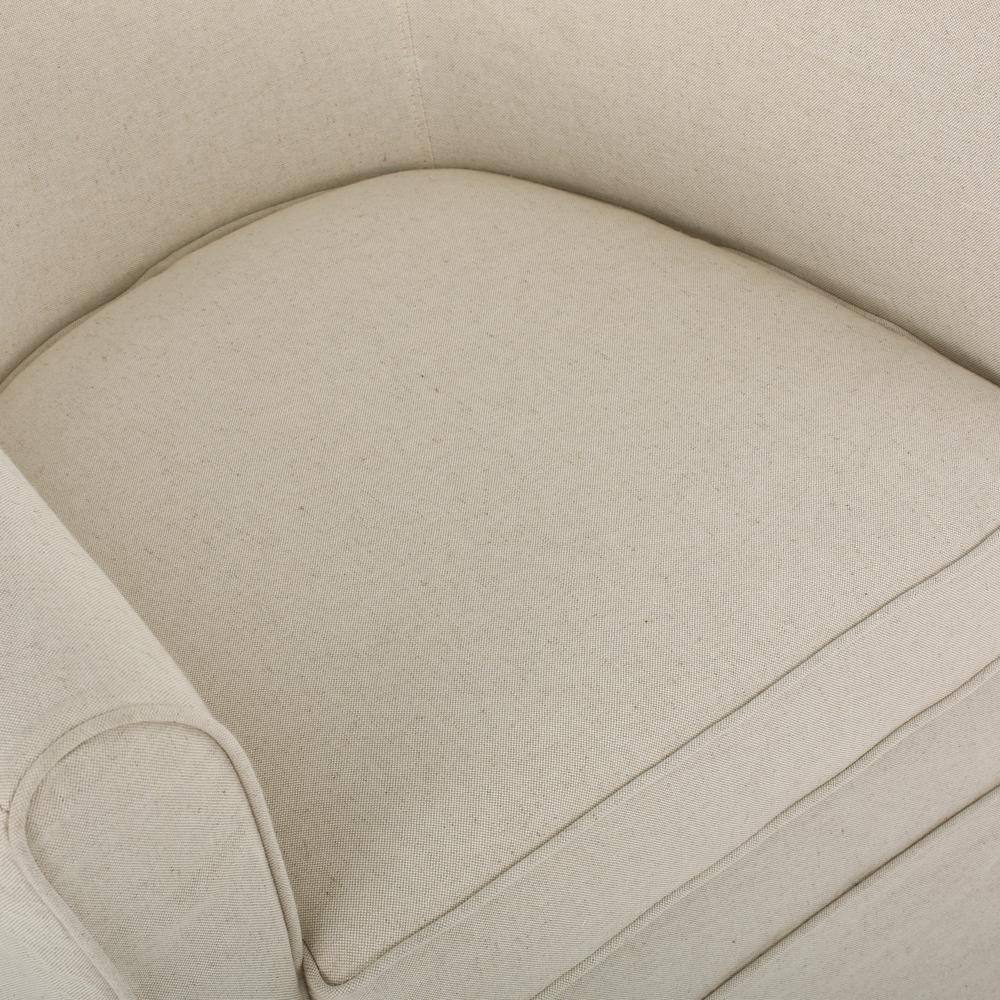 Beige Fabric Swivel Accent Chair with Flared Arms
