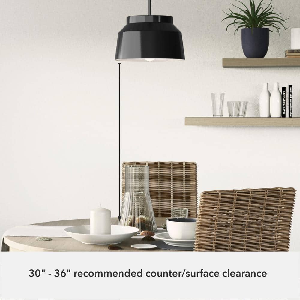 Matte Black Aluminum LED Single Bell Pendant Light
