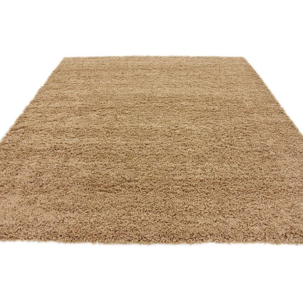 Sandy Brown Square Shag Rug with Easy Care