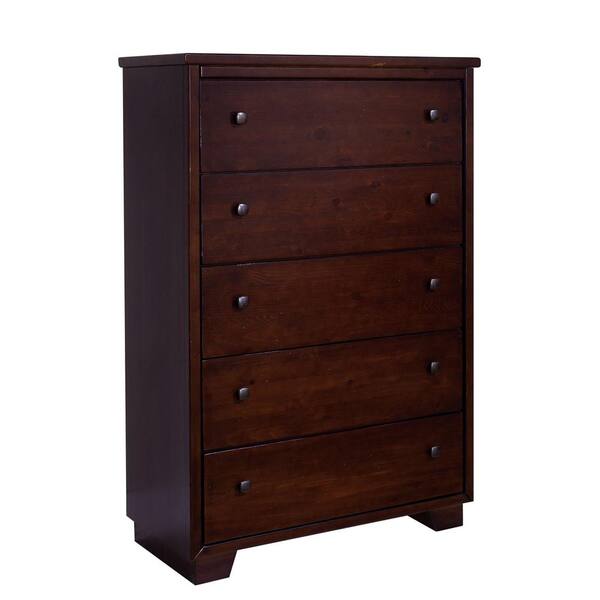 Progressive Furniture Diego 5-Drawer Espresso Pine Chest of Drawers