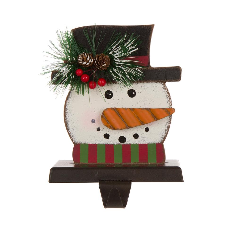 Home Décor Vintage 1990s Cast Iron Snowman Mantel Hook Stocking Holder