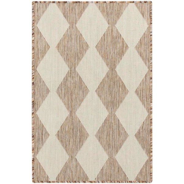 Positano Beige 2 ft. x 3 ft. Diamond Contemporary Area Rug