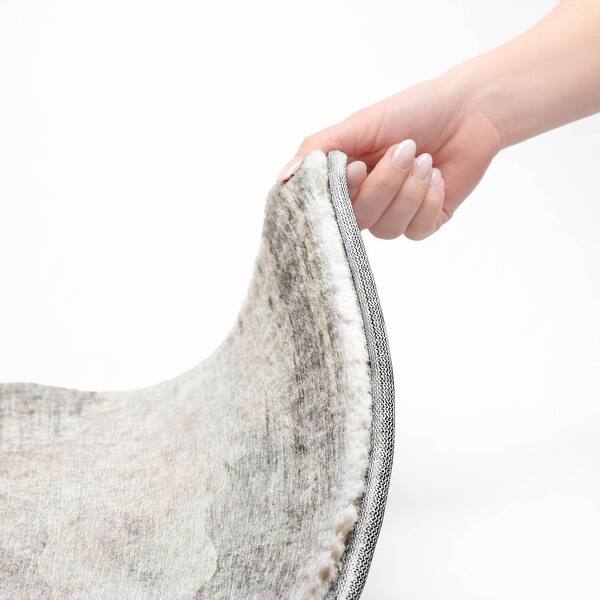 Dream Shag Premium Machine Washable Abstract ADS710 Silver 5 ft. x 7 ft. 6 in. Area Rug