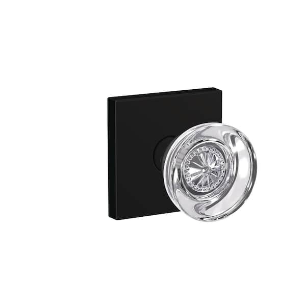 Schlage Custom Matte Black Hobson Passage Hall/Closet Glass Door Knob (Knob Only)