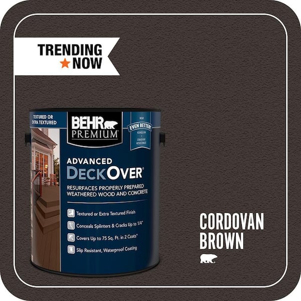 1 gal. #SC-104 Cordovan Brown Textured Solid Color Exterior Wood and Concrete Coating
