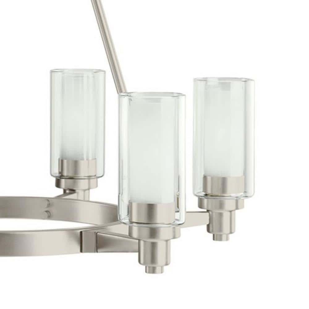 Mini Distressed Bronze 33.5" Contemporary 6-Light Chandelier