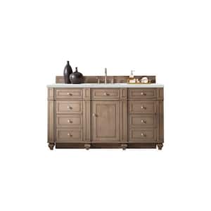 Bristol 60 in. W x 23.5 in. D x 34 in. H Single Bathroom Vanity in Whitewashed Walnut with Ethereal Noctis Quartz Top