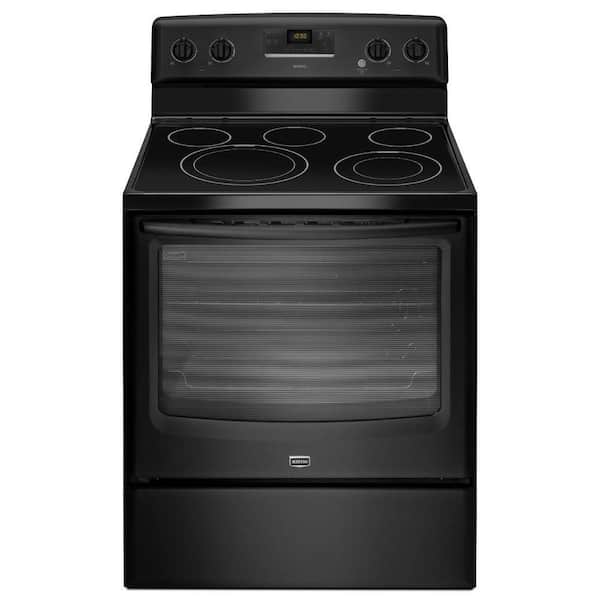 Maytag AquaLift 6.2 cu. ft. Electric Range with Self-Cleaning Oven in Black-DISCONTINUED