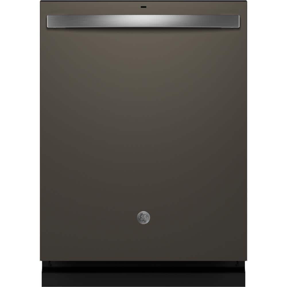 GE 24 in. Slate Top Control Built-In Tall Tub Dishwasher with 3rd Rack, Bottle Jets, 45 dBA, Grey