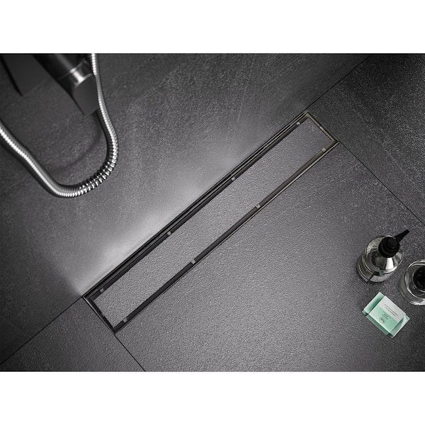 24 in. Linear Stainless Steel Shower Drain with Tile Insert in Venetian Bronze