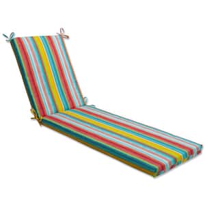 Striped 23 x 30 Outdoor Chaise Lounge Cushion in Multicolored Dina