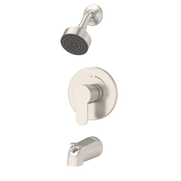 Symmons Identity 1-Handle Wall Mount Tub and Shower Faucet Trim Kit in Satin Nickel (Valve not Included)