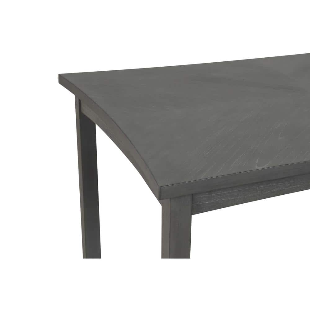 Gray Acacia and Rubberwood Rectangular Dining Table with 4 Chairs