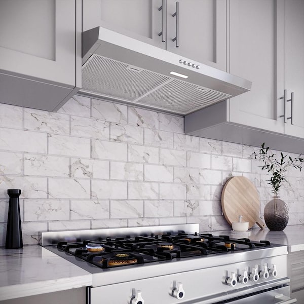 30 in. Raffaele Convertible Undermount Range Hood in Brushed Stainless Steel, Mesh Filters,Push Button Control,LED Light