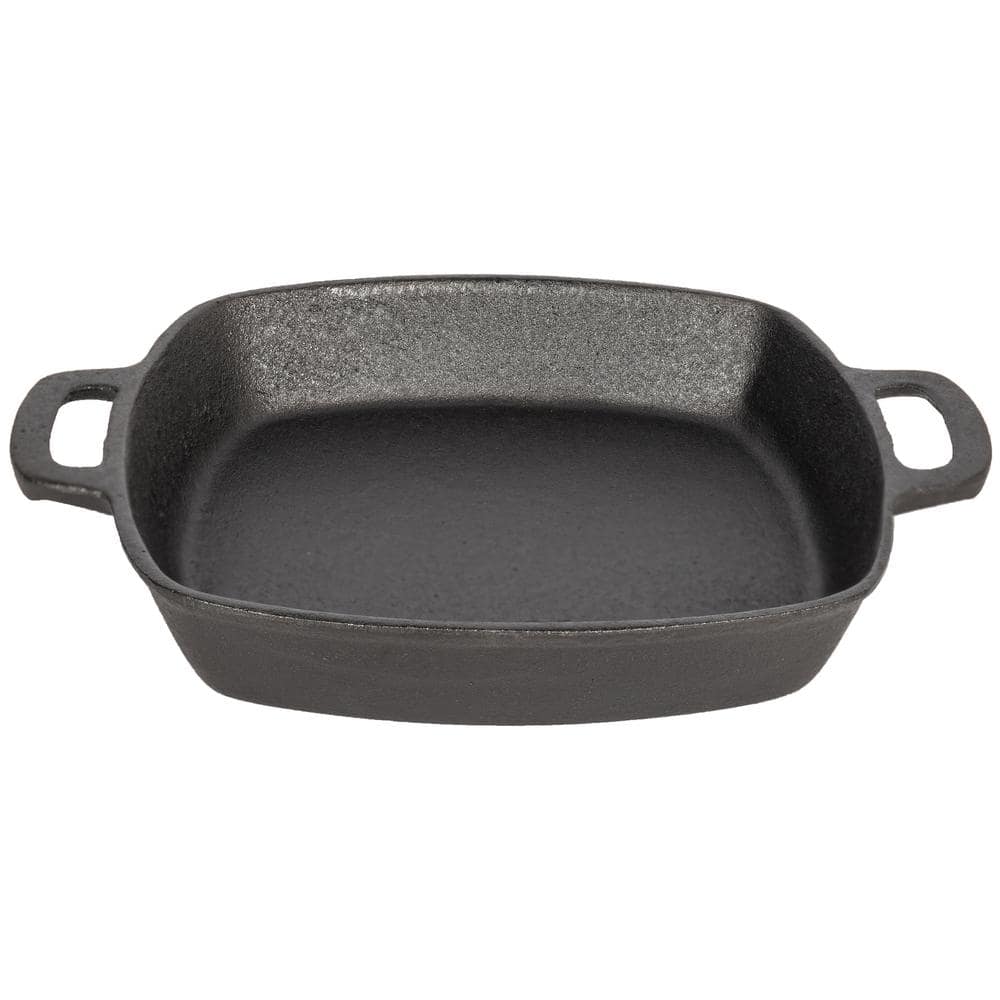3-In-1 Pre-Seasoned Cast Iron Round Deep Roasting Pan With Reversible Grill  Griddle Lid, 6.8 Quart 