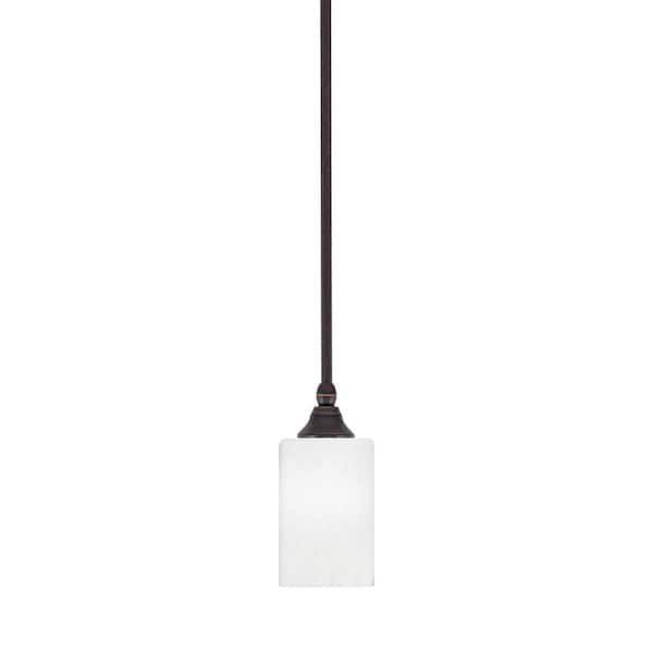 Unbranded Sparta 100-Watt 1-Light Dark Granite Shaded Pendant Light with White Marble Glass, No Bulb Included