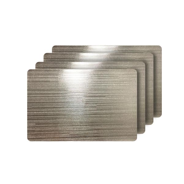 Dainty Home Emery Champagne Metallic Reversible Rectangular Placemats (Set of 4)