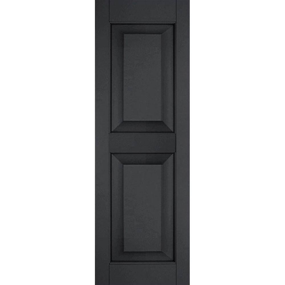 15 in. x 38 in. Exterior Real Wood Pine Raised Panel Shutters Pair Black price history on PriceWatchPro
