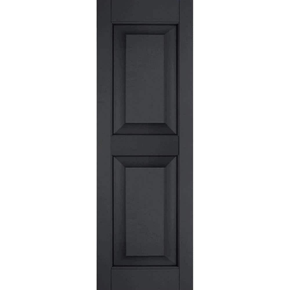 UPC 889274459413 product image for 18 in. x 41 in. Exterior Real Wood Sapele Mahogany Raised Panel Shutters Pair Bl | upcitemdb.com