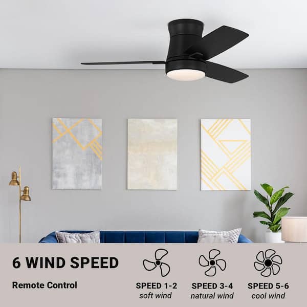 Hampton Bay Bellport 42 in. Indoor Matte Black Hugger Ceiling Fan