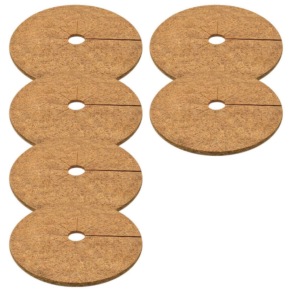 24 in. Natural Coconut Coir Mulch Ring Tree Mat Plant Protector Cover Disc Weed Control 6-Pack price history on PriceWatchPro