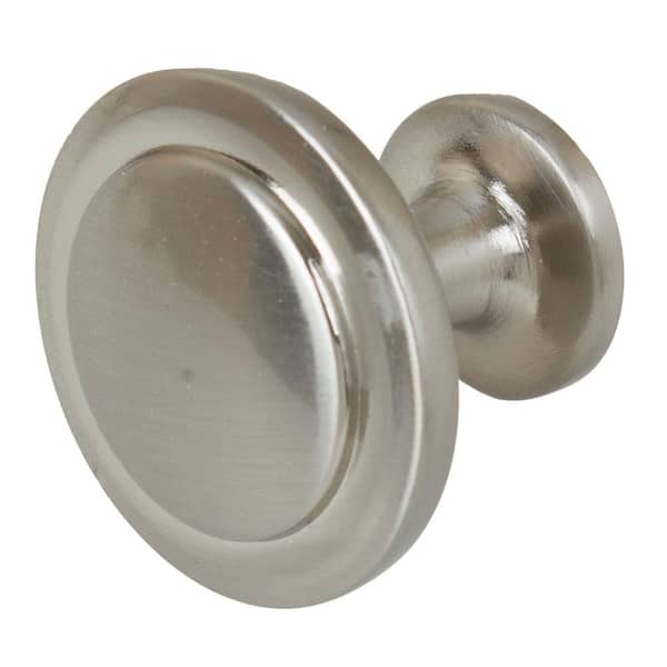 GlideRite 1-1/4 in. Dia Satin Nickel Classic Round Ring Cabinet Knobs (10-Pack)