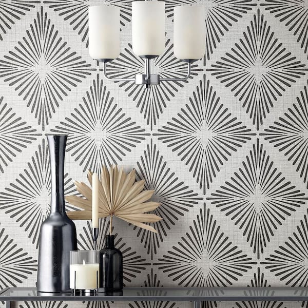 Denver Dark Grey Starburst Wallpaper Sample