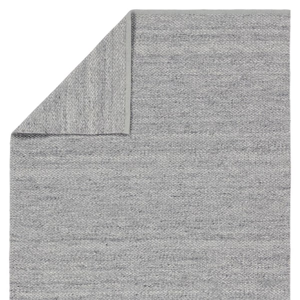 Lamanda 3 ft. x 10 ft. Gray/Light Blue Solid Handmade Indoor/Outdoor Runner Area Rug