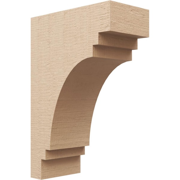 Ekena Millwork Classic Series 2 7 in. x 14 in. x 21 in. Pescadero Rough Cedar Woodgrain Timberthane Polyurethane Corbel in Primed Tan