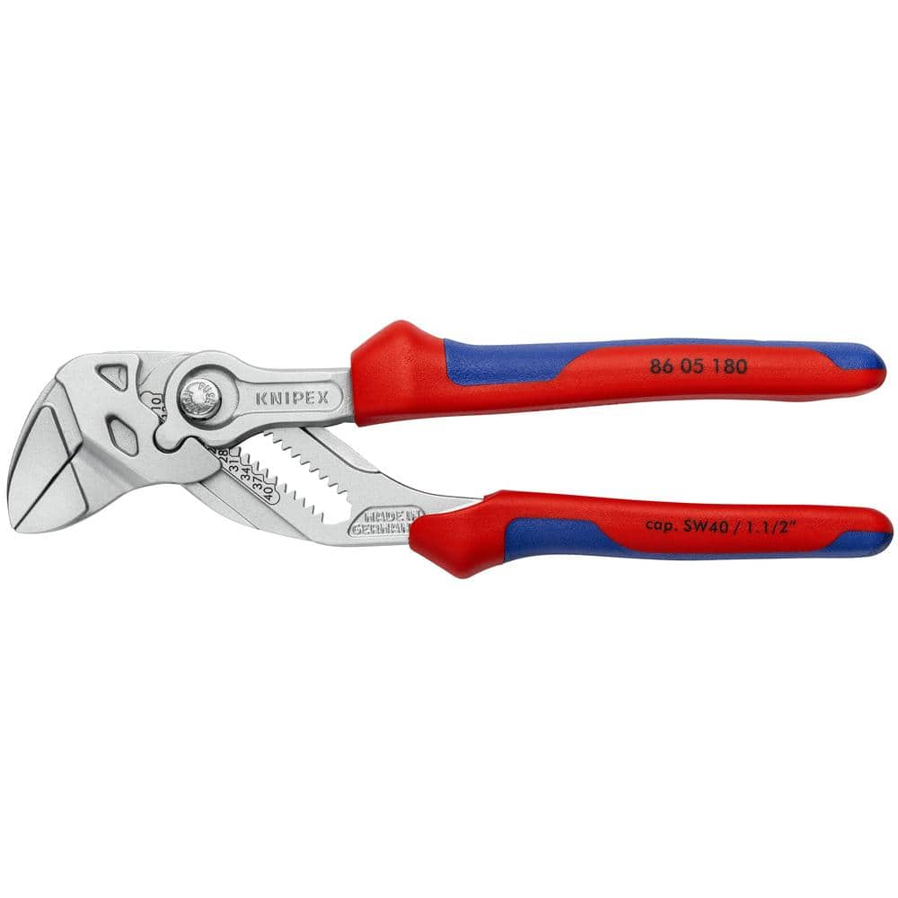 KNIPEX in. Pliers Wrench with Comfort Grip Handles 86 05 180 The Home  Depot
