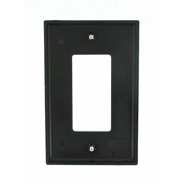 1-Gang Black Decora/Rocker Nylon Midway/Midsize Wall Plate (1-Pack) PJ26-E
