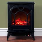 21.5 in. Freestanding Classic Electric Log Fireplace in Black