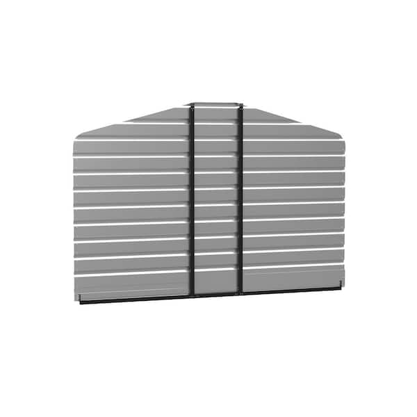 12 ft. W x 7 ft. H Charcoal Galvanized Steel Rear Wall Carport Enclosure