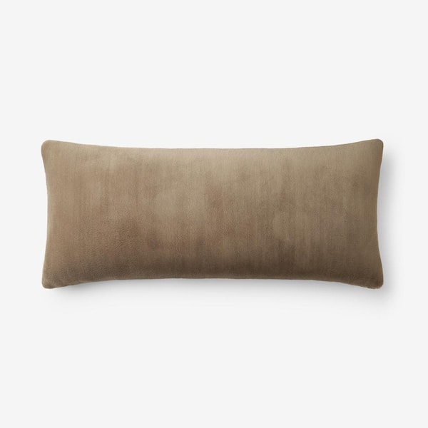 The Company Store Company Plush Silver Mink 14 in. x 30 in. Lumbar Decorative Pillow Cover