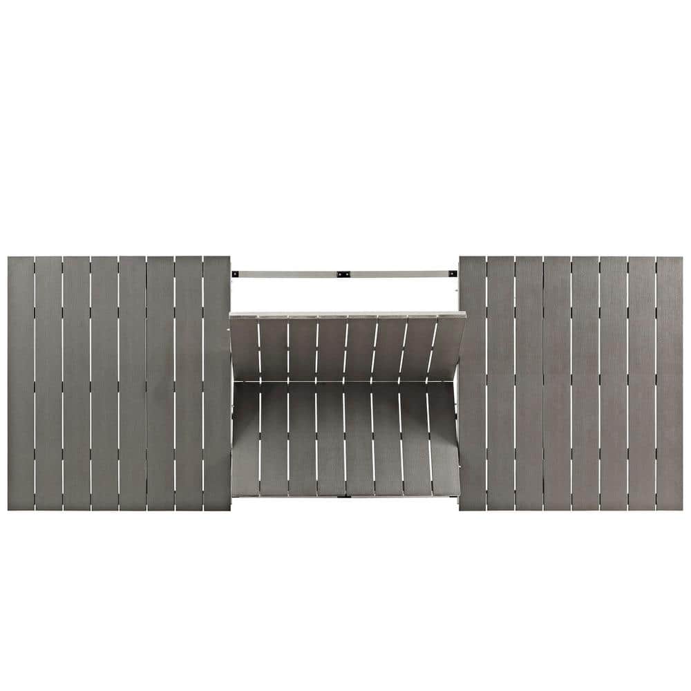 Shore Silver Gray Aluminum Extendable Outdoor Dining Table