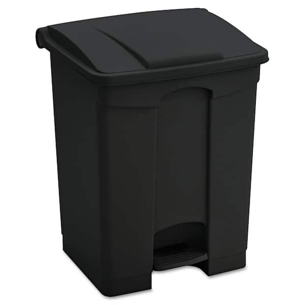 Safco 23 Gal. Black Large Capacity Step-On Plastic Household Trash Can