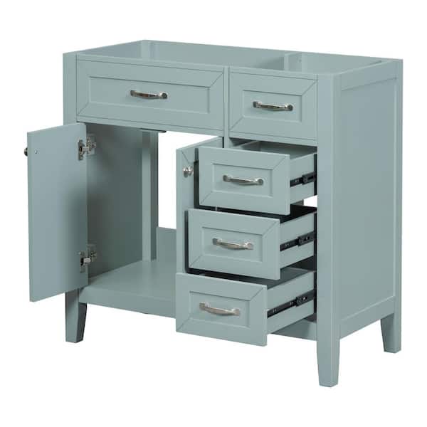 35.5 in. W x 17.7 in. D x 35 in. H Bath Vanity Cabinet without Top in Green