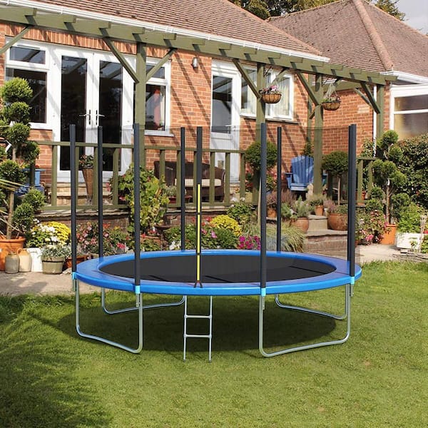 12 ft. Trampoline with Safety Enclosure Net and Ladder TC00KN210929002 - The Home Depot
