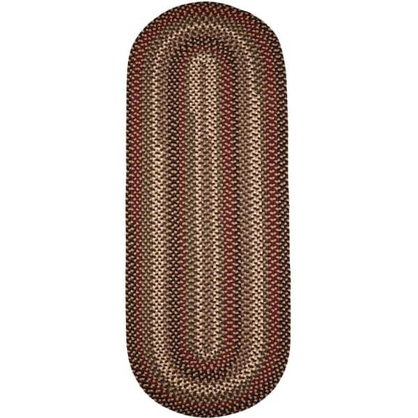 Country Medley Sangria 2 ft. x 8 ft. Indoor/Outdoor Braided Runner Rug