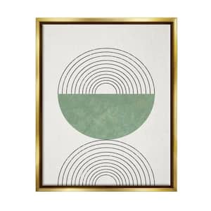 Geometric Circular Study Curved Art Deco by Daphne Polselli Floater Frame Abstract Wall Art Print 25 in. x 31 in.