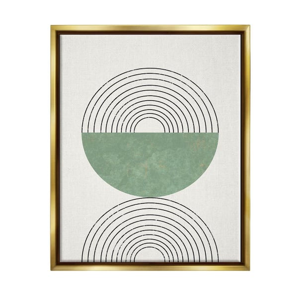 The Stupell Home Decor Collection Geometric Circular Study Curved Art Deco  by Daphne Polselli Floater Frame Abstract Wall Art Print 25 in. x 31 in.  ad-733_ffg_24x30 - The Home Depot