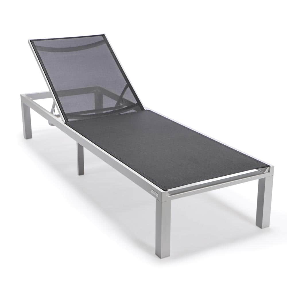 Leisuremod Marlin White Aluminum Outdoor Lounge Chair In Black MLW 77BL   Outdoor Lounge Chairs Mlw 77bl 64 1000 