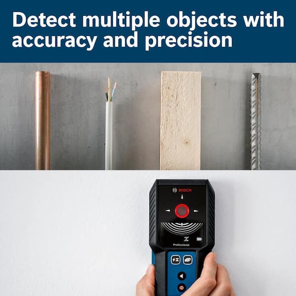 Bosch Professional GMS 120-27 Wall Scanner (max. Detection Depth Non-magnetic Metal/magnetic Metal/live Cable/wood: 120/100/50/30 Mm, 2 AA Batteries, Marker Pen, Bag