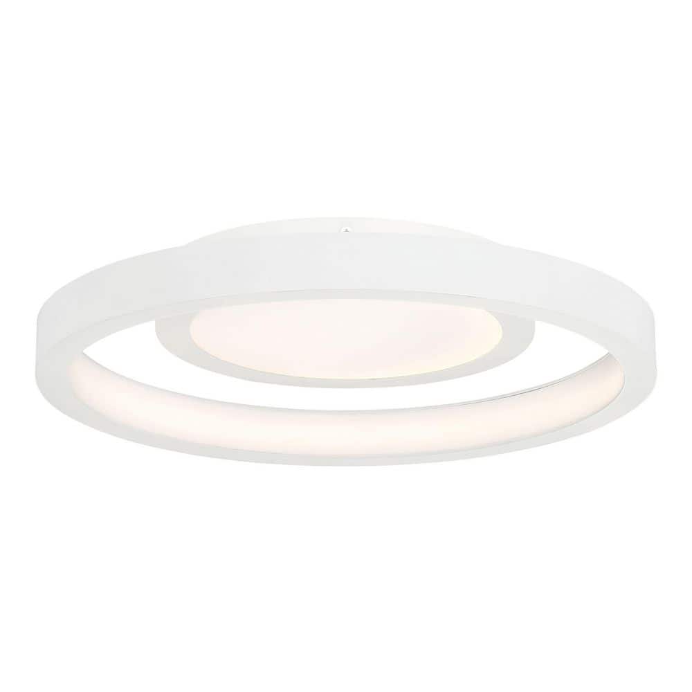 Contemporary White Glass 14" LED Ceiling Light for Indoor/Outdoor