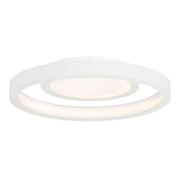 George Kovacs Knock Out 14 in. 1-Light White LED Flush Mount