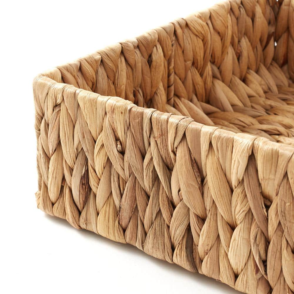 Natural Seagrass Rectangular Storage Baskets Set of 2